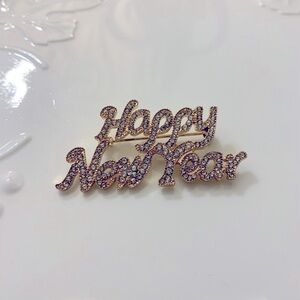 Monet Gold Tone Signed Rhinestone Brooch Pin NWOT